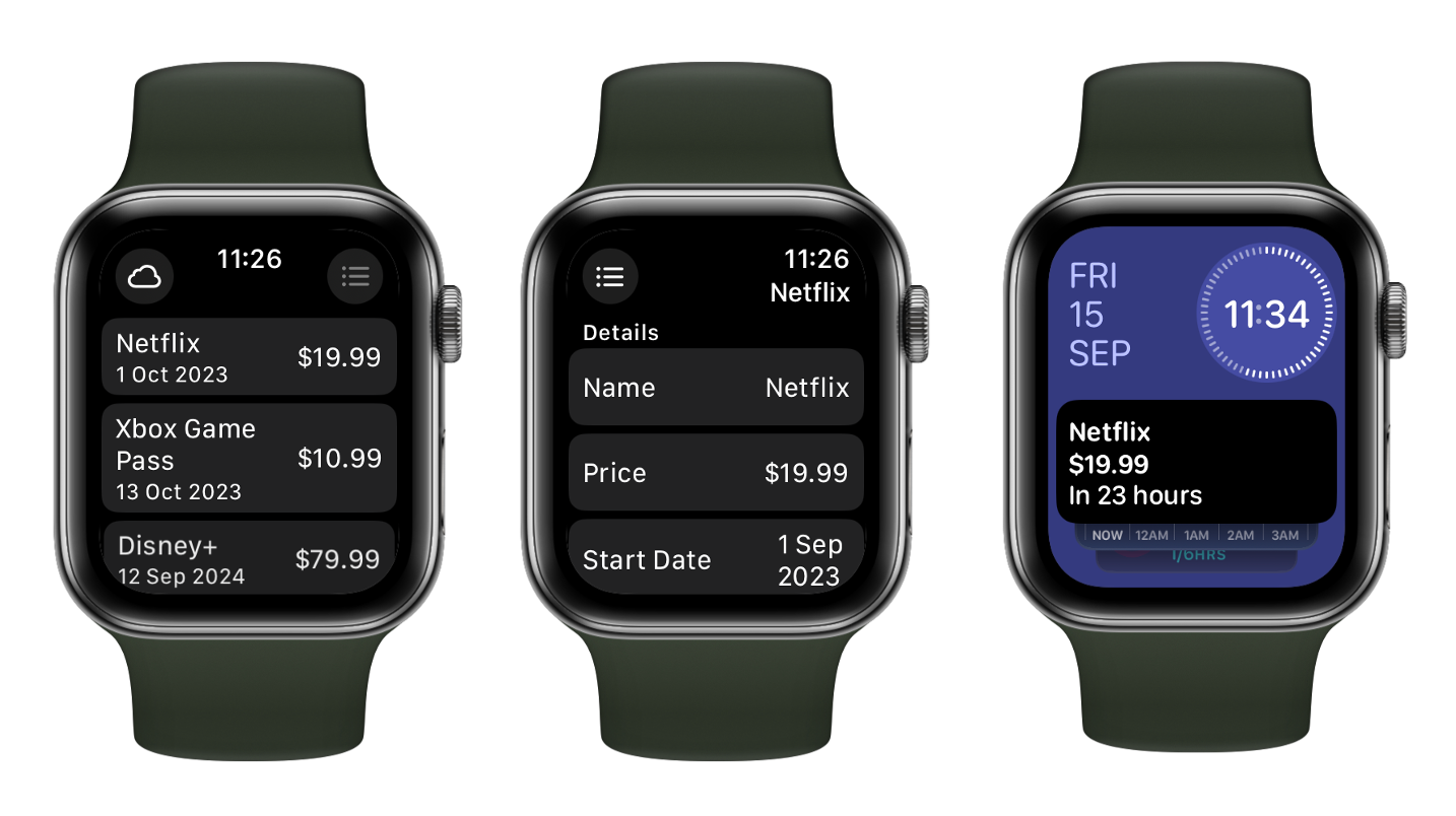 SubManager for Apple Watch