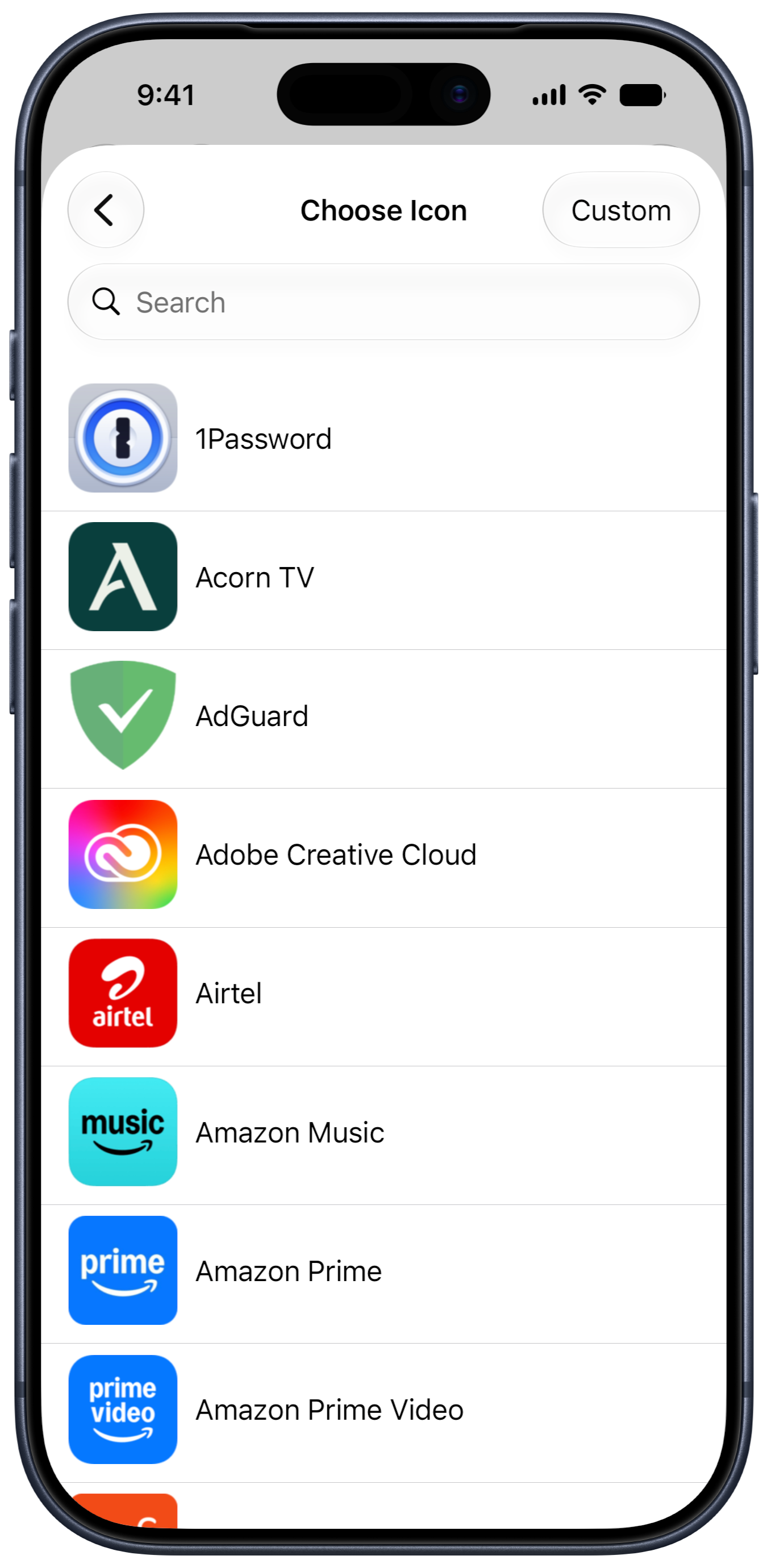 SubManager icon picker
